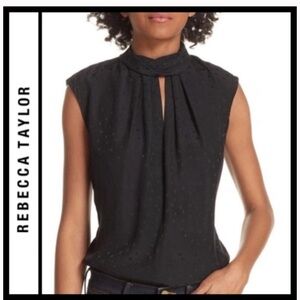 Rebecca Taylor Sleeveless Silk Jacquard Top